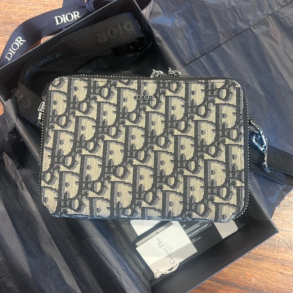 Dior oblique double pouch crossbody bag